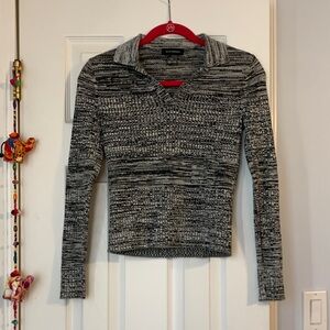 Club Monaco Black and Gray Knit Top